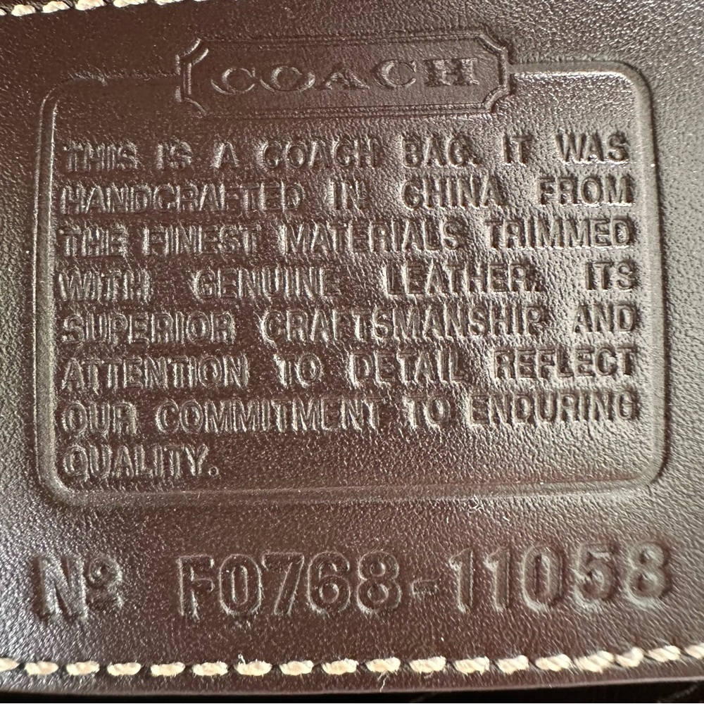 SOLD Coach Hamptons Signature Jacquard Hobo Brown Leather Brass Clasp - Picture 13 of 15